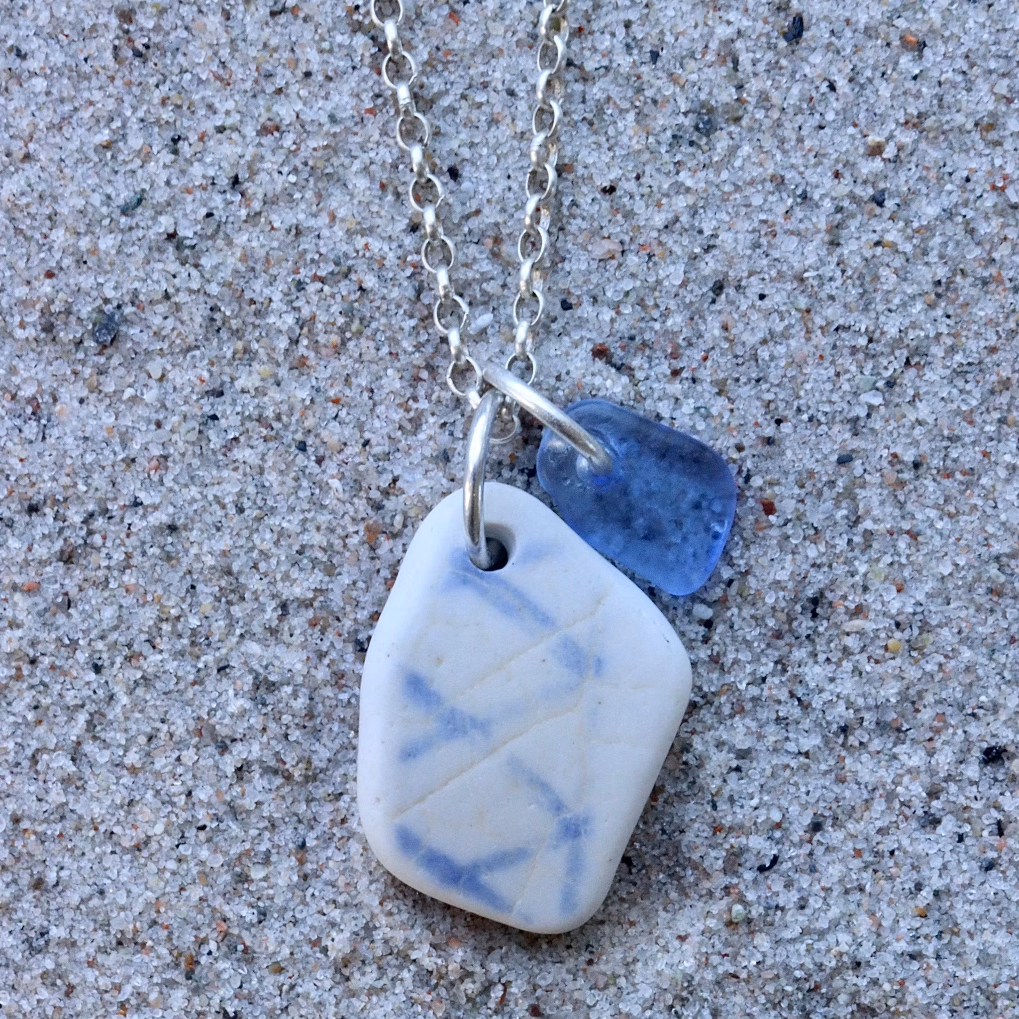 Perfect Match Cross Stitches In Blue halsband