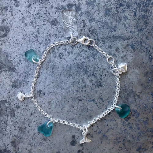 Berlockarmband Oceanblue