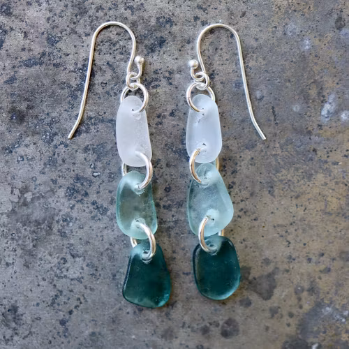 Blue Ombre trippelörhängen