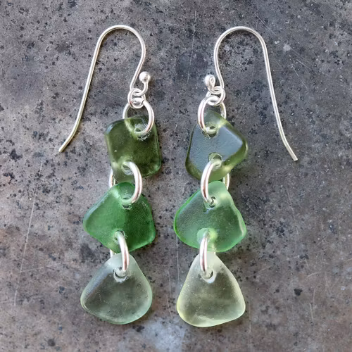 Green Ombre trippelörhängen