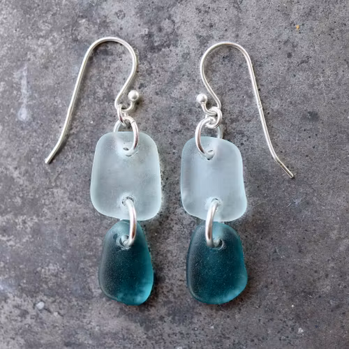 Double Aqua örhängen