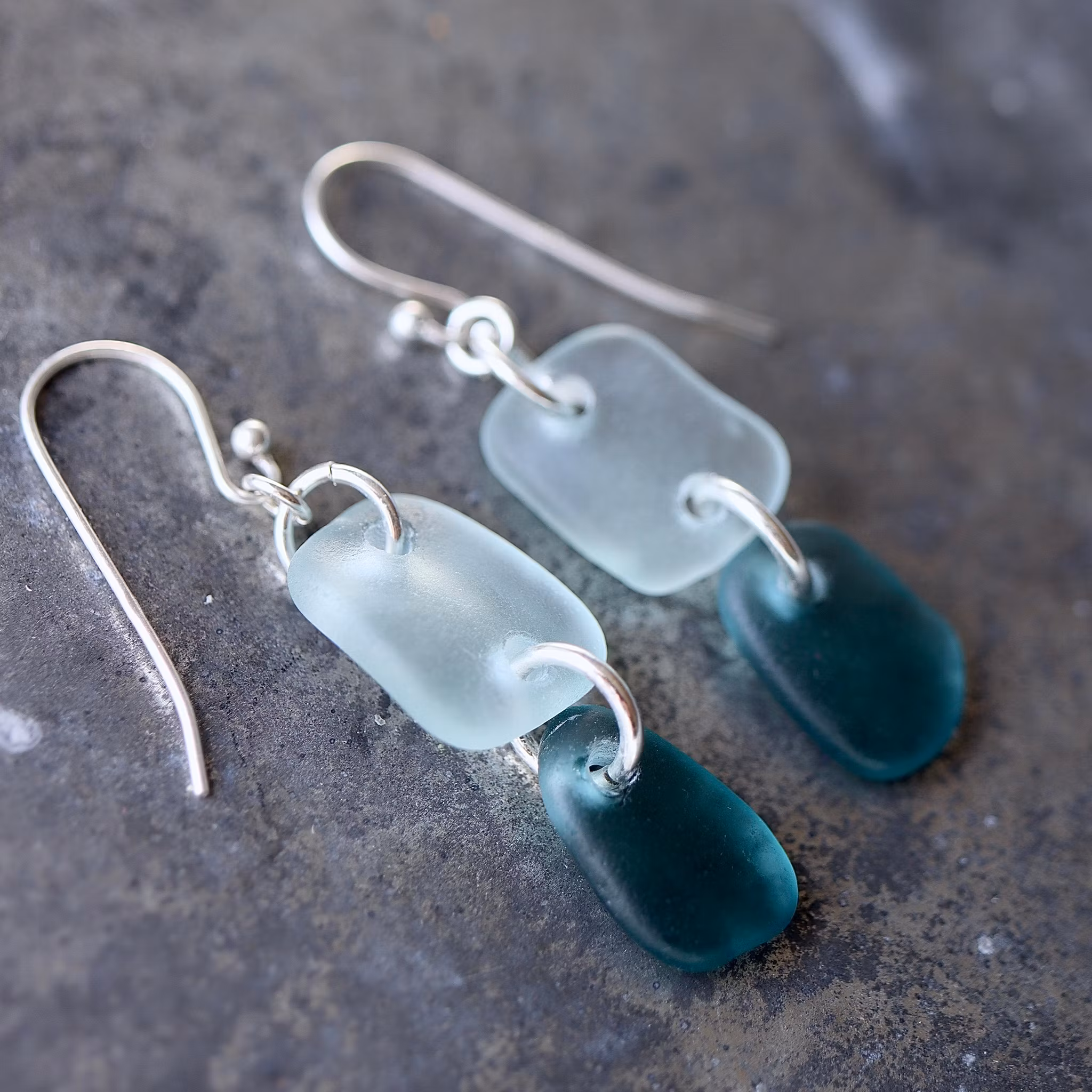 Double Aqua örhängen