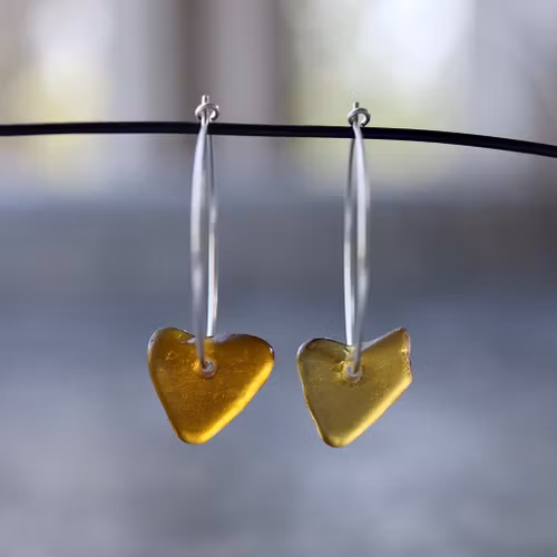 Big Loop Amber Hearts örhängen