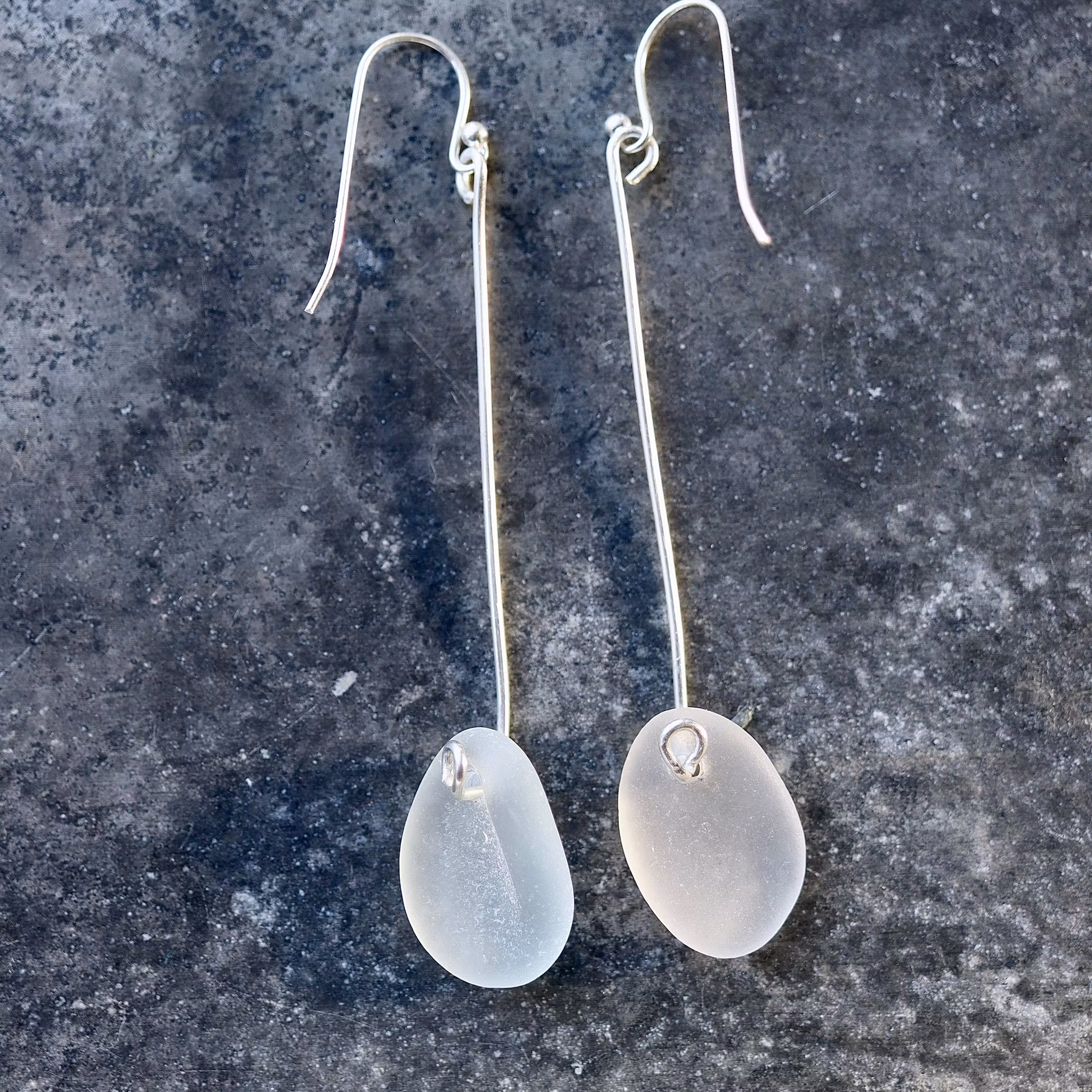 Silverlines White Almonds örhängen