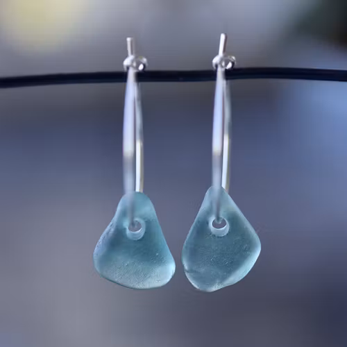 Small Loop Blue Drops örhängen