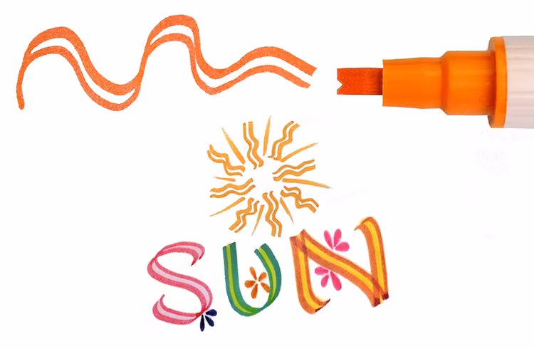 Zig Scroll & Brush tuschpennor 6-p röd lila