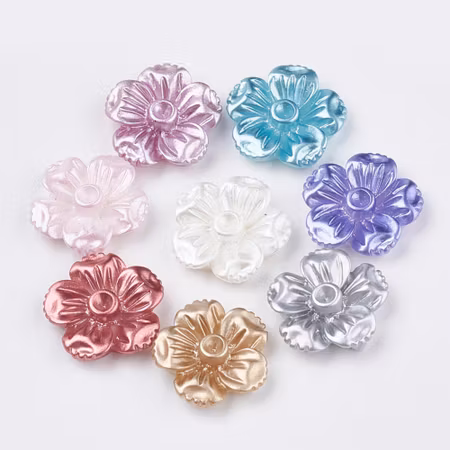 Dekorations blommor mörk ljus rosa 5st