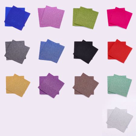 Fyrkantiga små orgamipapper glitter - grön - 6,5x6,5 - 4st