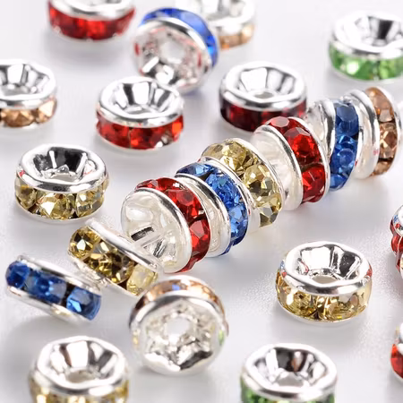 Strass rondeller klass AAA - 5mm silver/svart