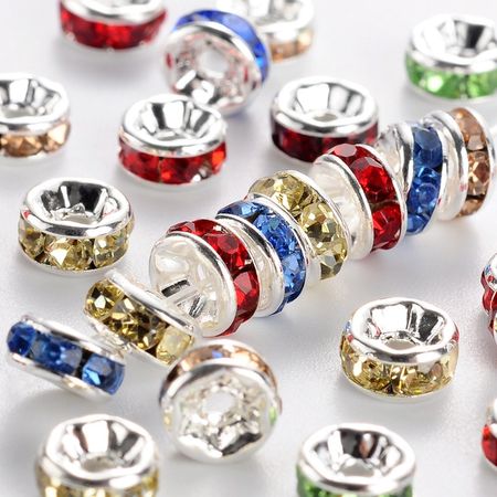 Strass rondeller klass AAA - 5mm silver/cerise