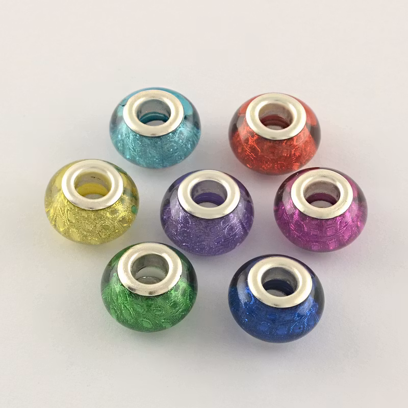 Pärla med stort hål - beigebrun