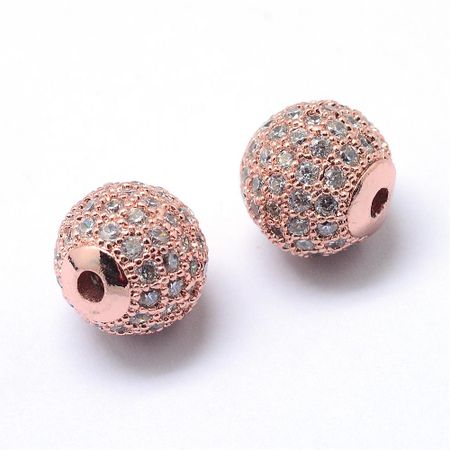 Kubisk Zirkoniumoxidpärla - roséguld - 8mm