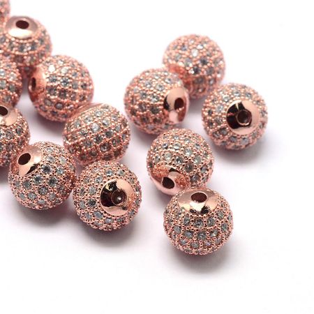 Kubisk Zirkoniumoxidpärla - roséguld - 8mm