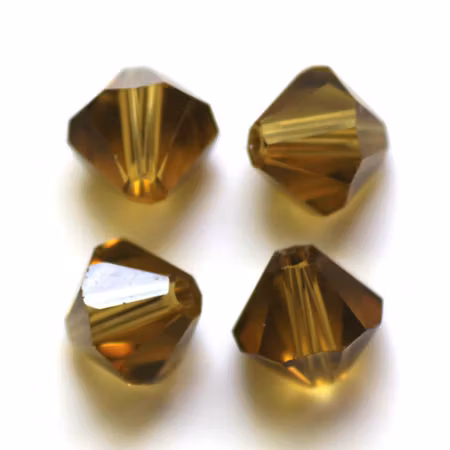 Lyxiga fasetterade Bicon glaspärlor - Klass AAA - olive - 10-p -6x6mm