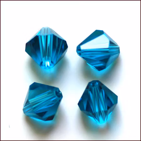 Lyxiga fasetterade Bicon glaspärlor - Klass AAA - mörk turkos - 10-p -6x6mm
