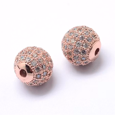Kubisk Zirkoniumoxidpärla - roséguld/svart - 8mm