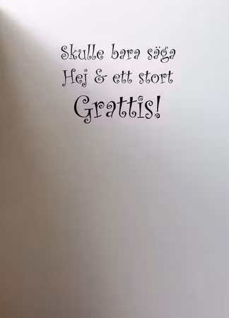 **Dubbel kort** Grattis