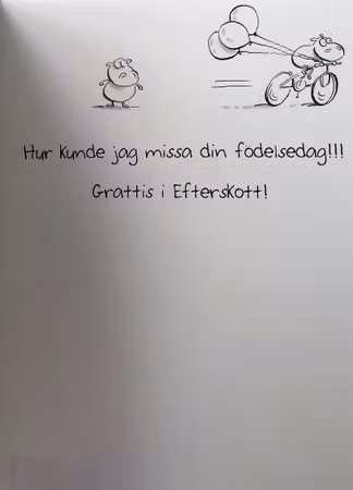 **Dubbel kort** Grattis i efterskott