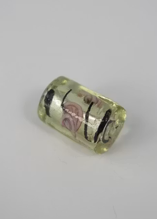 Glaspärlor avlånga Silver/svart