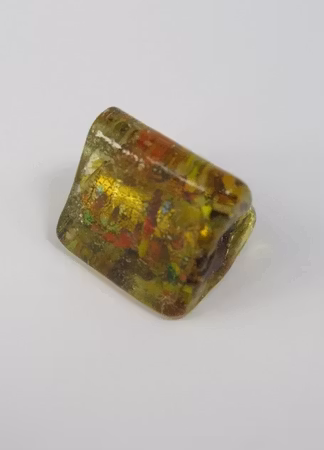 Glaspärlor trekantiga Guld