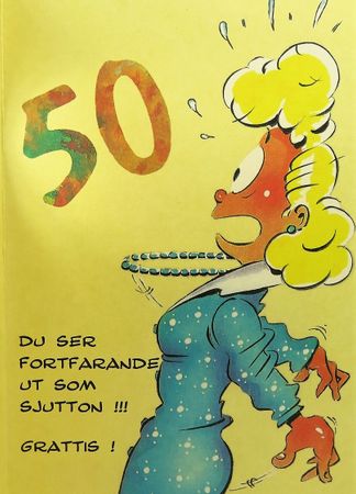 **Dubbel kort** Grattis 50år