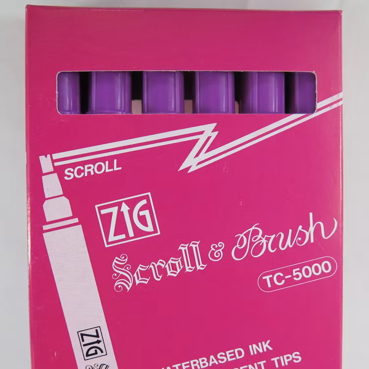 Zig Scroll & Brush tuschpennor 6-p röd lila