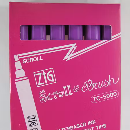 Zig Scroll & Brush tuschpennor 6-p röd lila