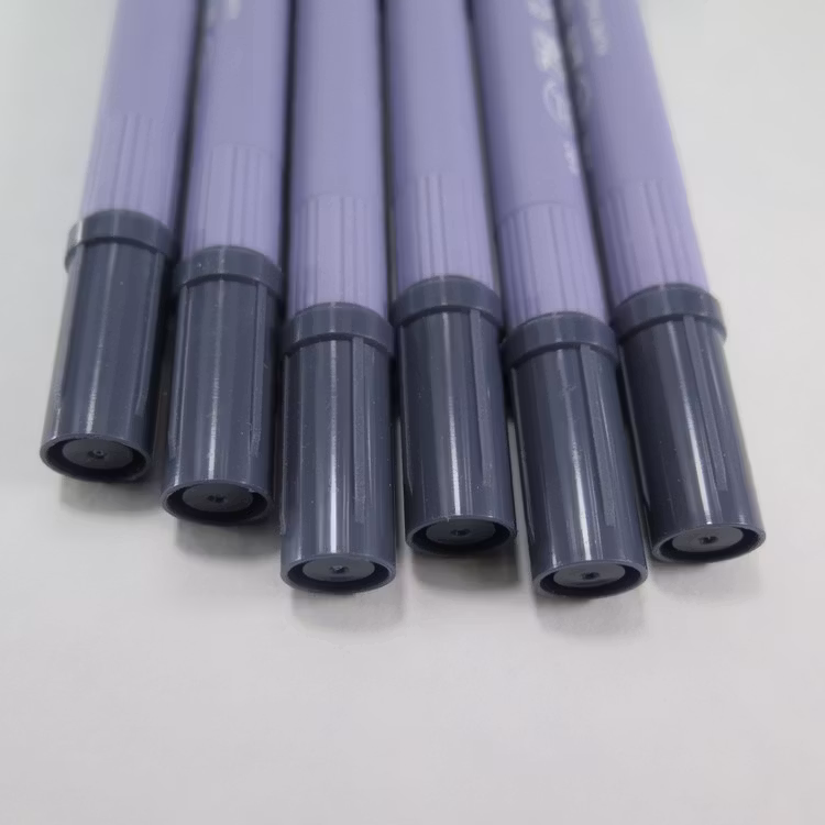 Zig Scroll & Brush tuschpennor 6-p grå