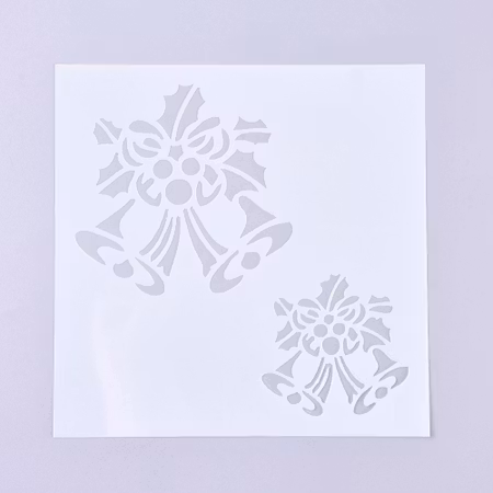 Schablon, stencil med jultema julklockor