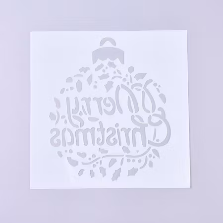 Schablon, stencil med jultema och text