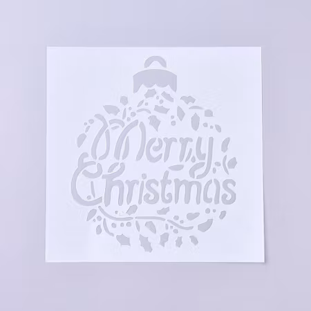 Schablon, stencil med jultema och text
