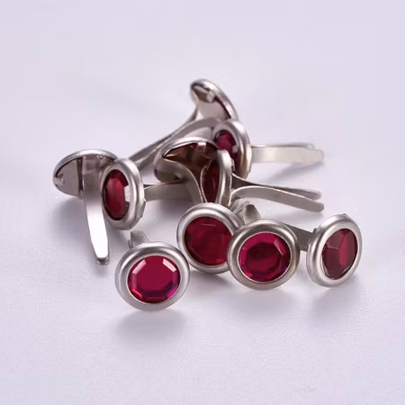 Brads 8mm - Rhinestone akryl cerise 10st