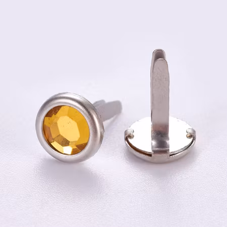 Brads 8mm - Rhinestone akryl gul 10st