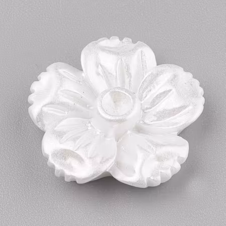 Dekorations blommor mörk vit 5st