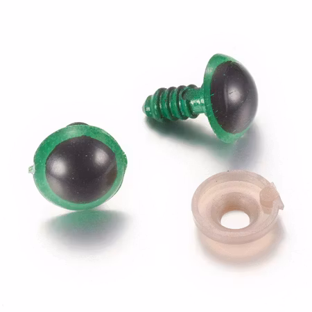 Dockögon gröna 14mm 5par