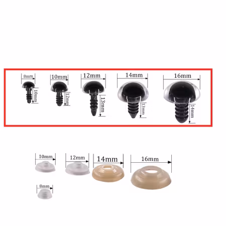 Dockögon klar 14mm 5par