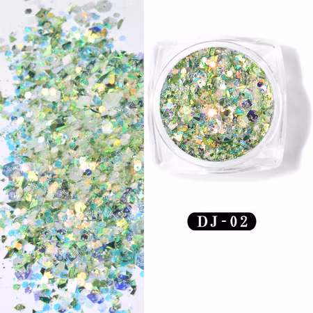 Glitter flakes mång färgad