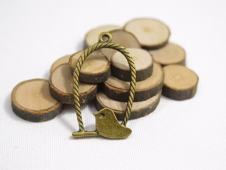 Charms - Berlock fågelbur - antik guld
