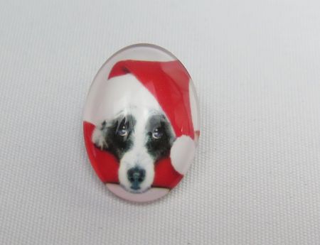 Charms - flatback cabochons i glas - jultema med hundar - 2