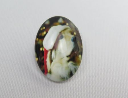 Charms - flatback cabochons i glas - jultema med hundar - 4