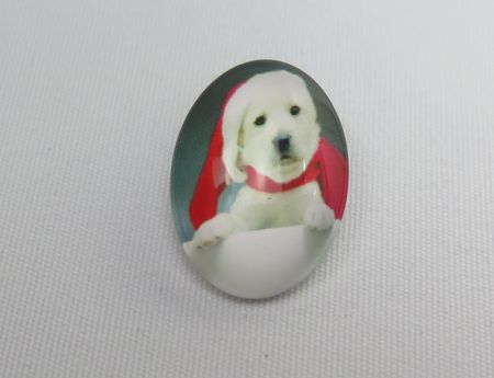 Charms - flatback cabochons i glas - jultema med hundar - 11