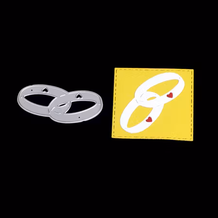 Metallstencil ringar med hjärta