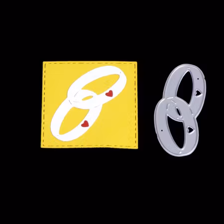 Metallstencil ringar med hjärta