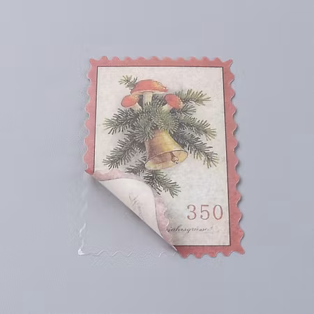 Stickers till scrapbooking frimärke vintage motiv 60st