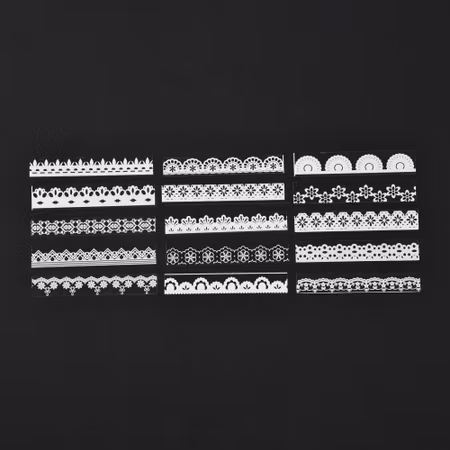 Stickers till scrapbooking blandade spetsmönster 30st/påse