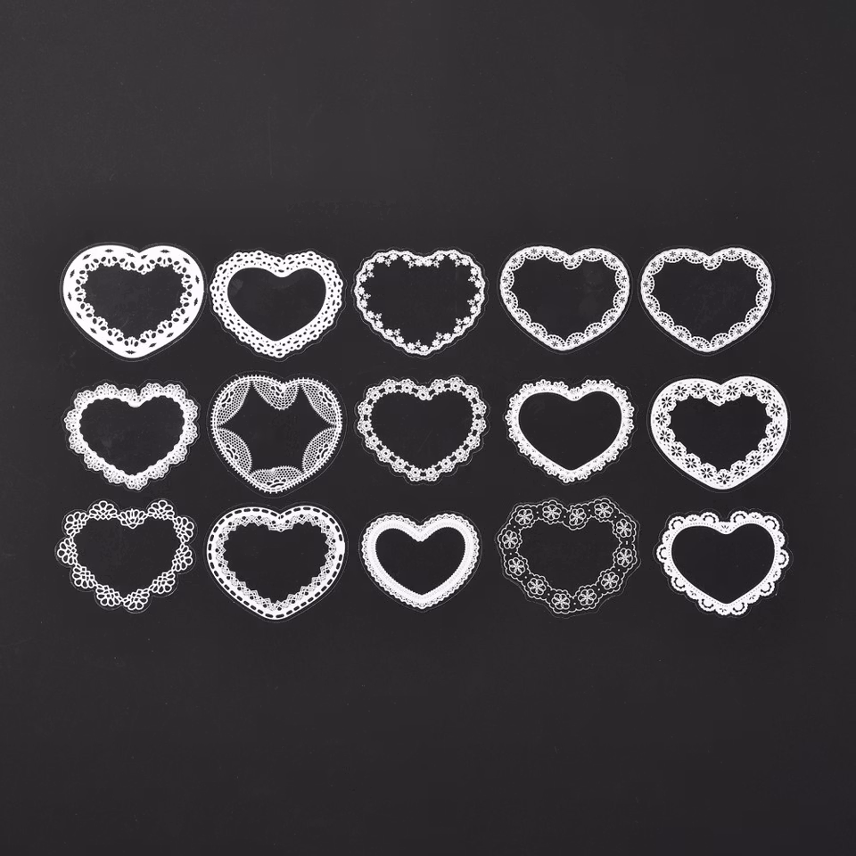 Stickers till scrapbooking blandade hjärtmönster 30st/påse