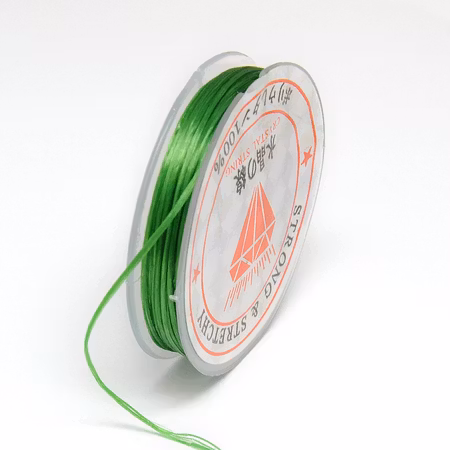 Färgad Elastisk nylontråd på rulle 0,6mm Grön