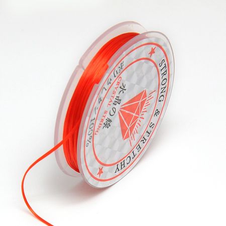 Färgad Elastisk nylontråd på rulle 0,6mm Orange röd