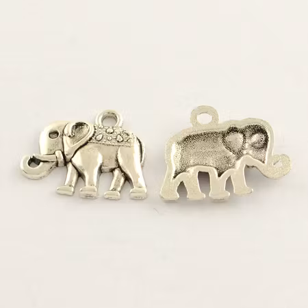 Charms - Berlock - Elefant - antik silver