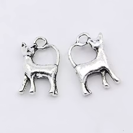 Charms - Berlock - Katt - antik silver